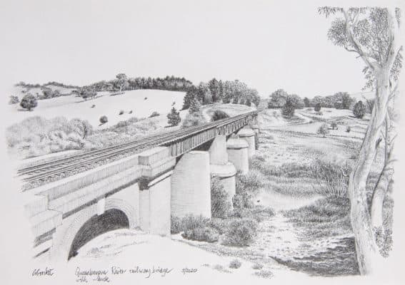 Queanbeyan River railway bridge by Grahame Crocket