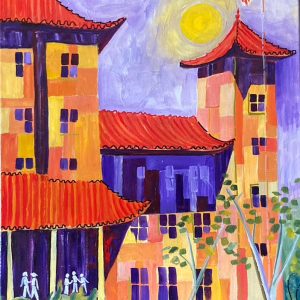 Chinese buildings by Cynthia Breheny