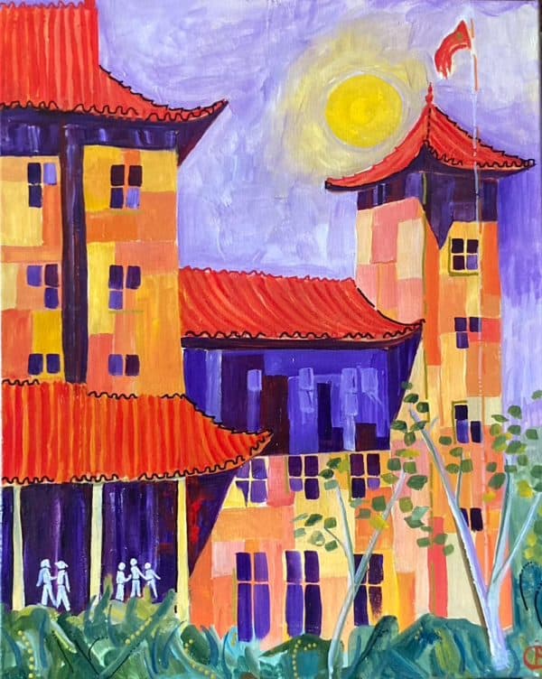 Chinese buildings by Cynthia Breheny