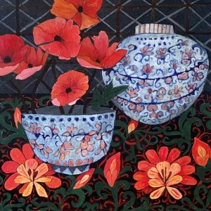 Poppies and Two Vases by Jennifer Manning