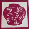 Red cherry blossom pot by Jan Dorrington