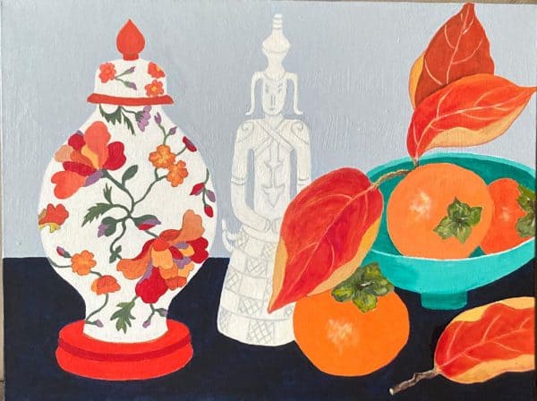 Three persimmons by Rosanna Hindmarsh