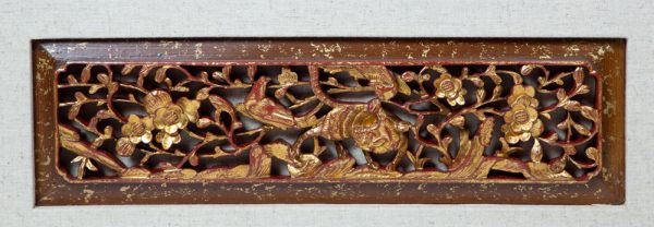 Qilin and plum blossoms carved bed panel