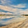 Mirror reflections on Lake Pukaki. New Zealand by Chrissie Lloyd