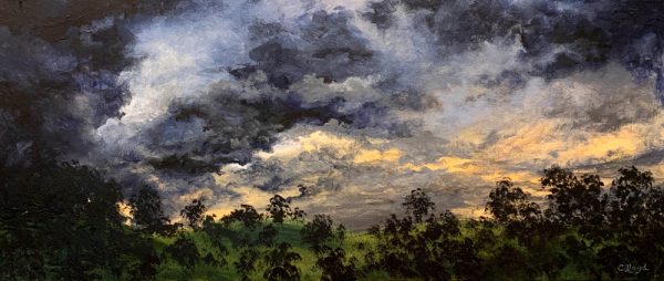 Sunshower Behind Midnight Velvet Storm Clouds I by Chrissie Lloyd