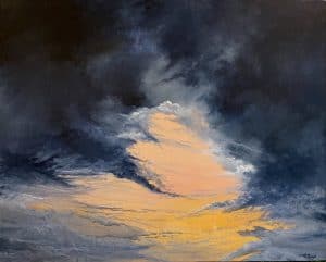 Sunshower behind midnight velvet storm clouds III by Chrissie Lloyd