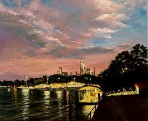 Sydney transforms day into night. View from Mort Bay, Balmain by Chrissie Lloyd