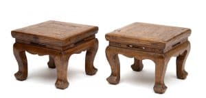 Low stools with cabriole legs