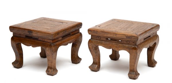 Low stools with cabriole legs