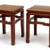 Square stools with horse hoof feet