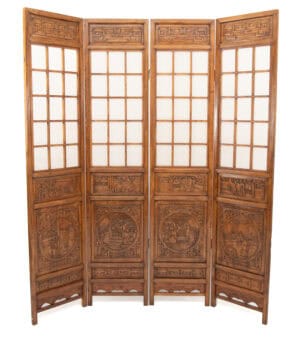 Four panel birch screen